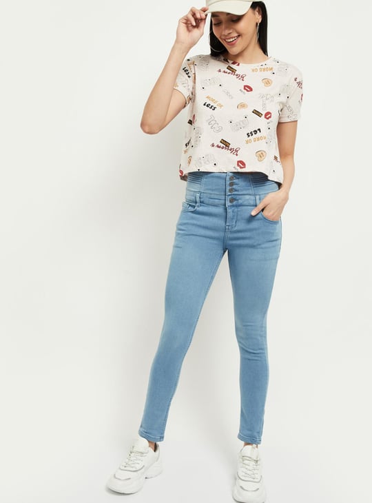 Women Stonewashed Skinny Fit Jeans