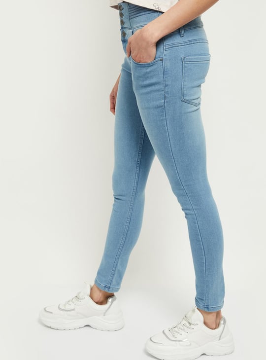 Women Stonewashed Skinny Fit Jeans