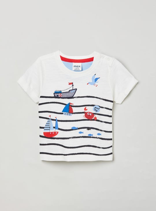 MAX Boys Printed Crew Neck T-shirt