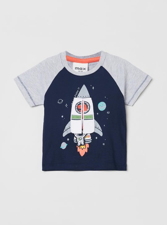 MAX Boys Printed Crew Neck T-shirt