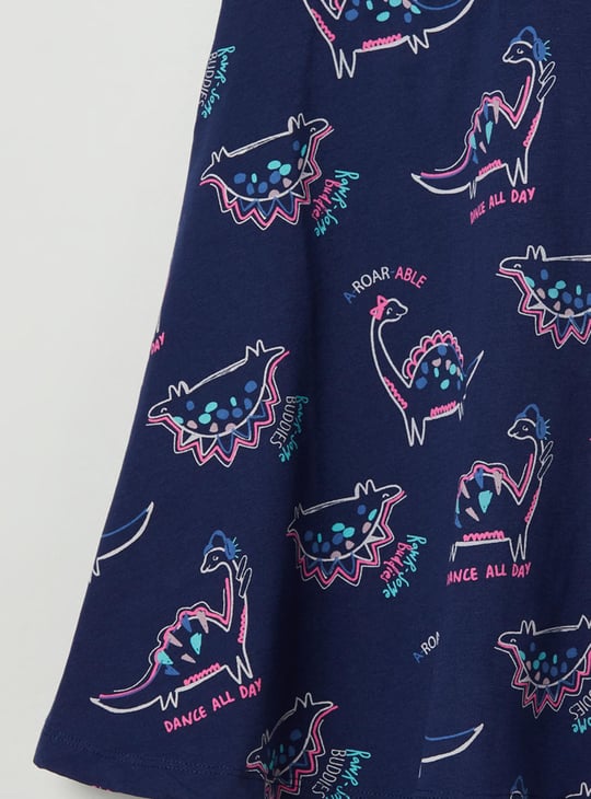 MAX Girls Printed Round Neck A-line Dress
