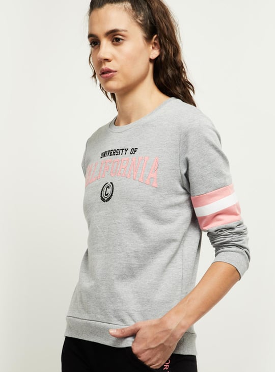 MAX Women Printed Round Neck Sweatshirt