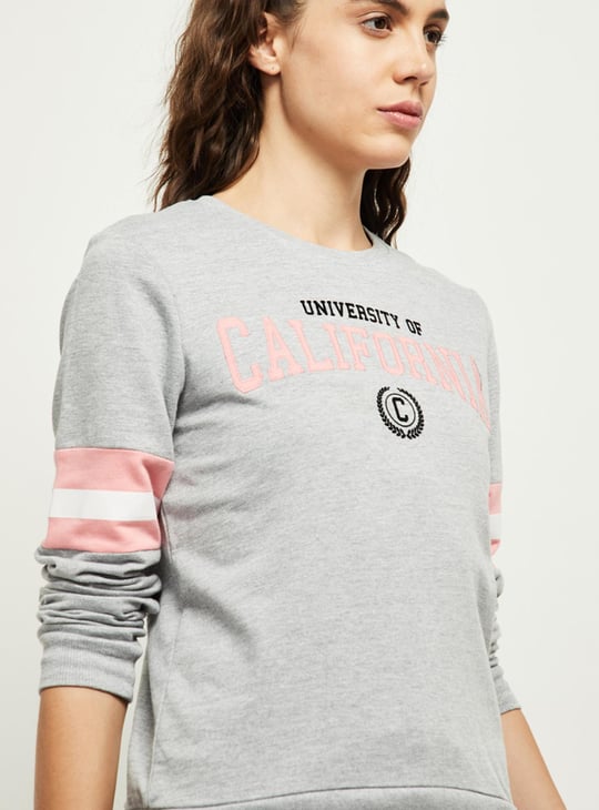 MAX Women Printed Round Neck Sweatshirt