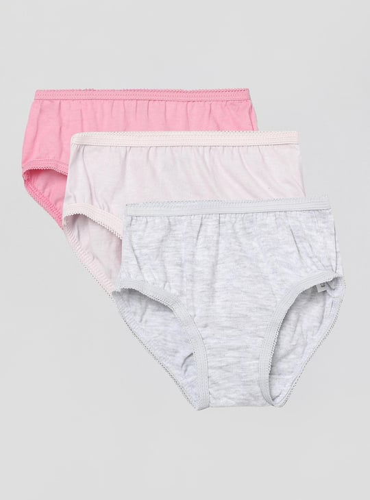 Girls Solid Hipster Panties- Pack of 3