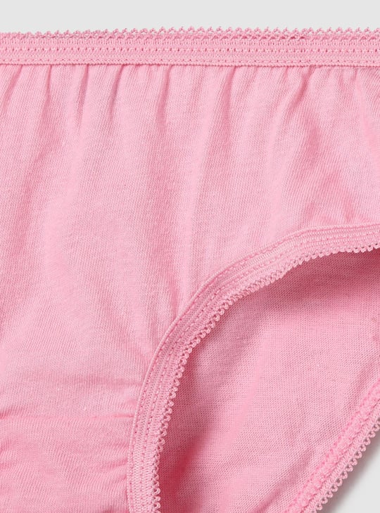 Girls Solid Hipster Panties- Pack of 3