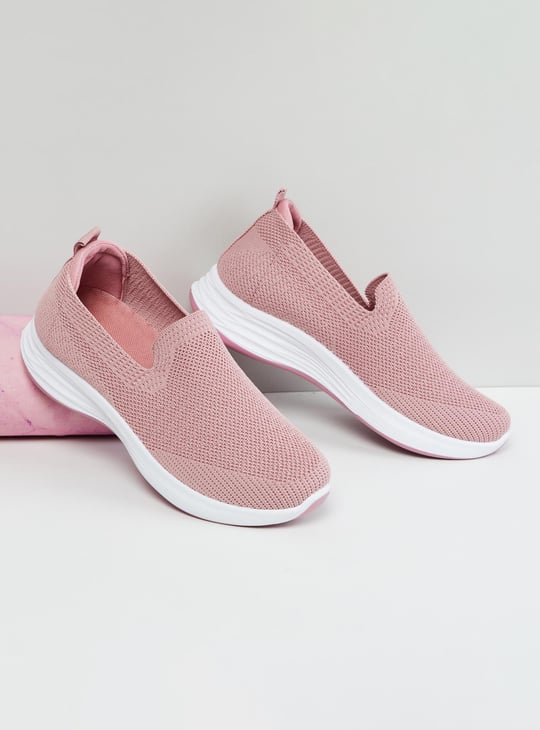 Women Textured Slip-On Sports Shoes