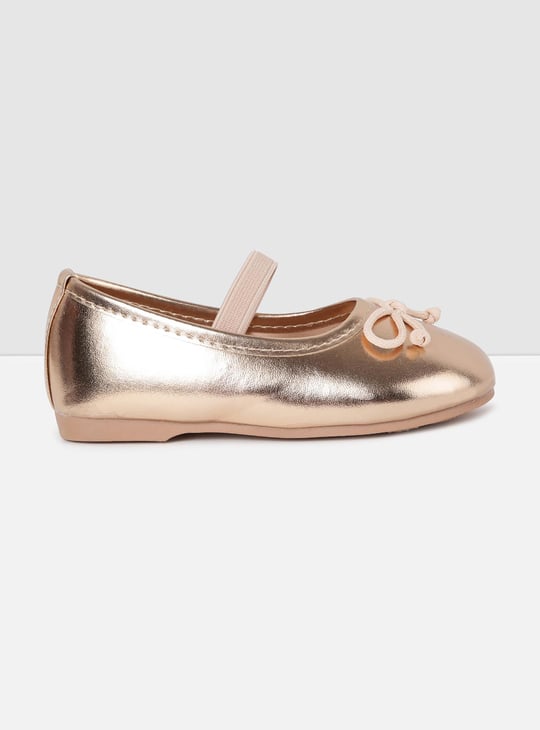 Girls Solid Mid-Strap Ballerinas