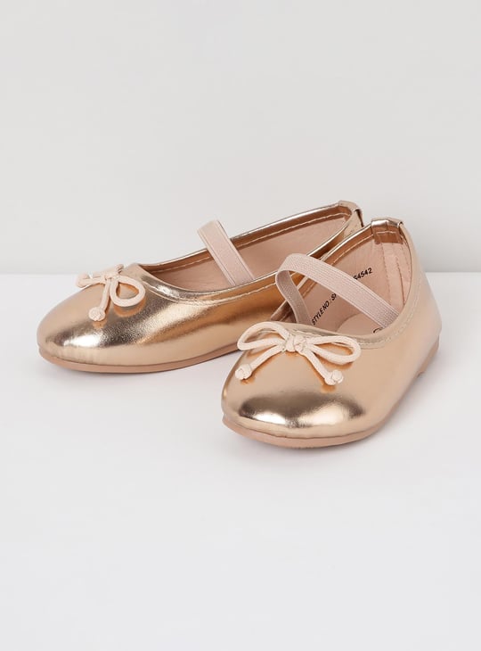 Girls Solid Mid-Strap Ballerinas