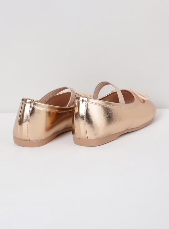 Girls Solid Mid-Strap Ballerinas