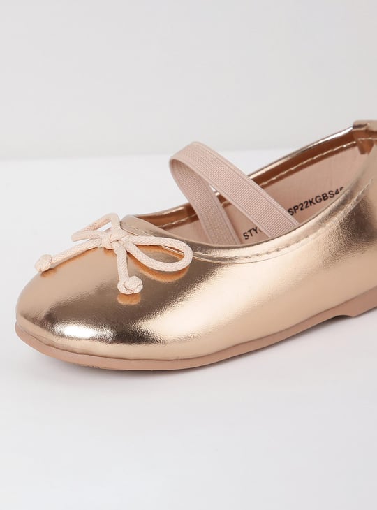 Girls Solid Mid-Strap Ballerinas