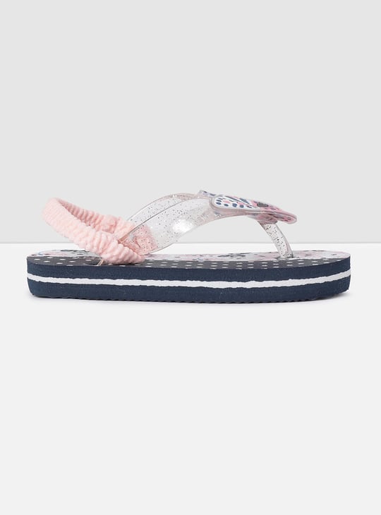Girls Printed V-Strap Slingback Slippers