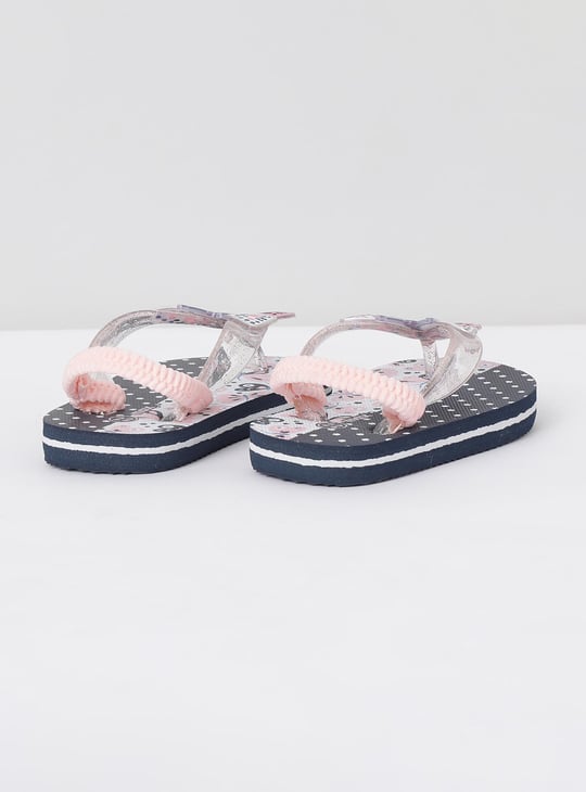 Girls Printed V-Strap Slingback Slippers
