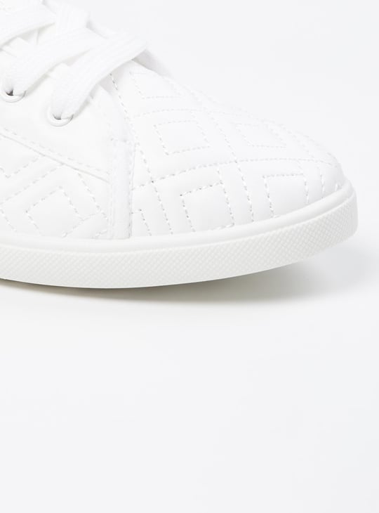 Women Textured Lace-Up Sneakers 