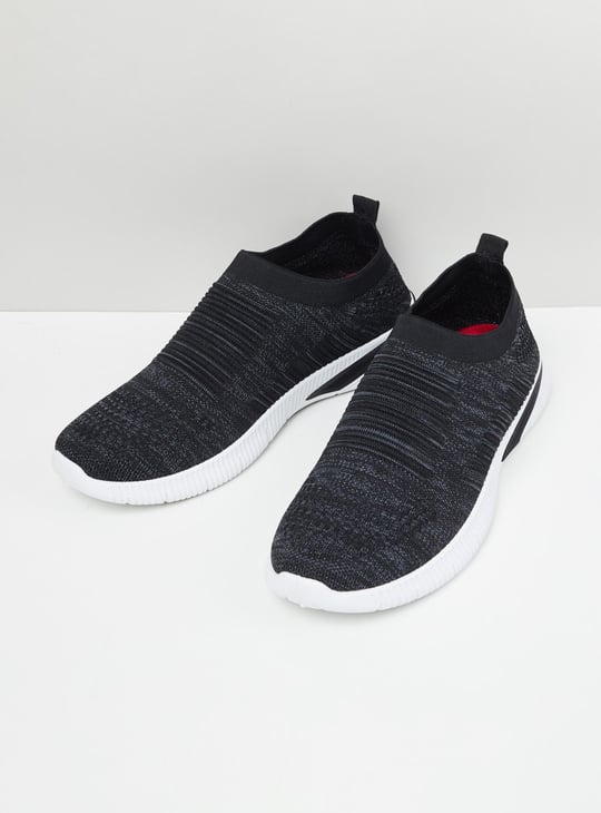 Men Textured Slip-On Casual Shoes