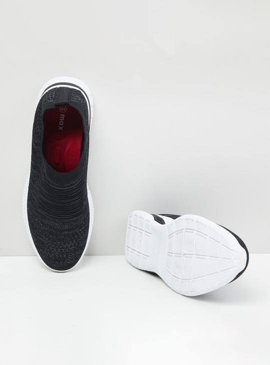 Men Textured Slip-On Casual Shoes