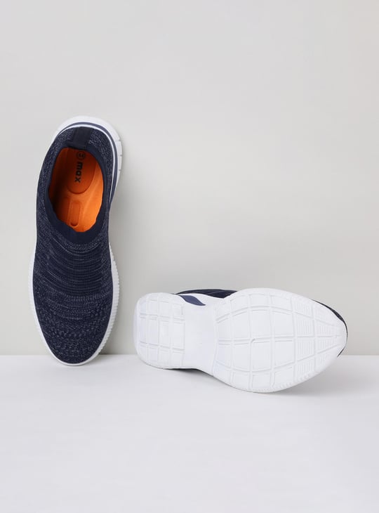 Men Textured Slip-On Casual Shoes