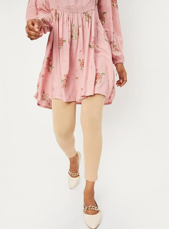 Women Solid Cropped Leggings 