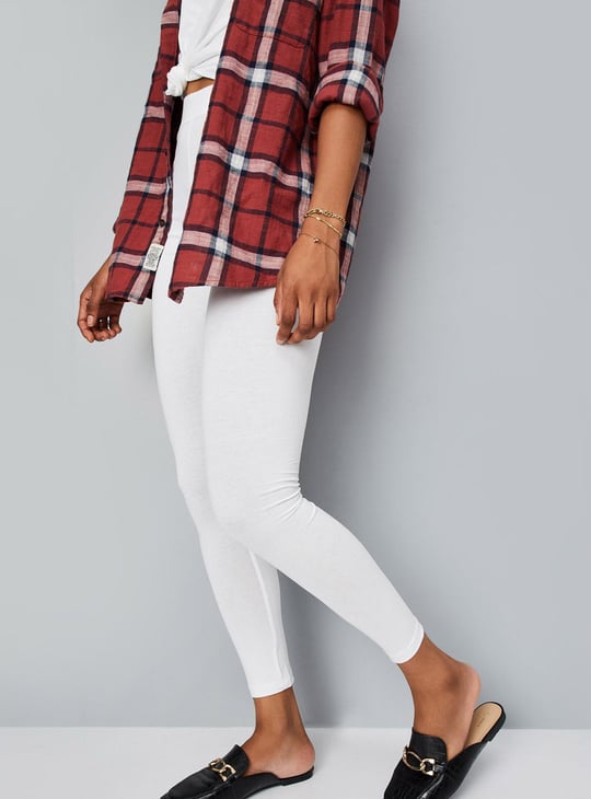 Women Solid Cropped Leggings 