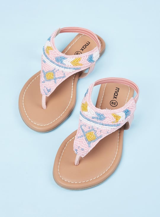 Girls Embellished Flat Sandals 