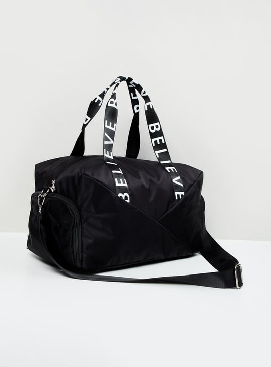 MAX Women Typographic Print Duffle Gym Bag