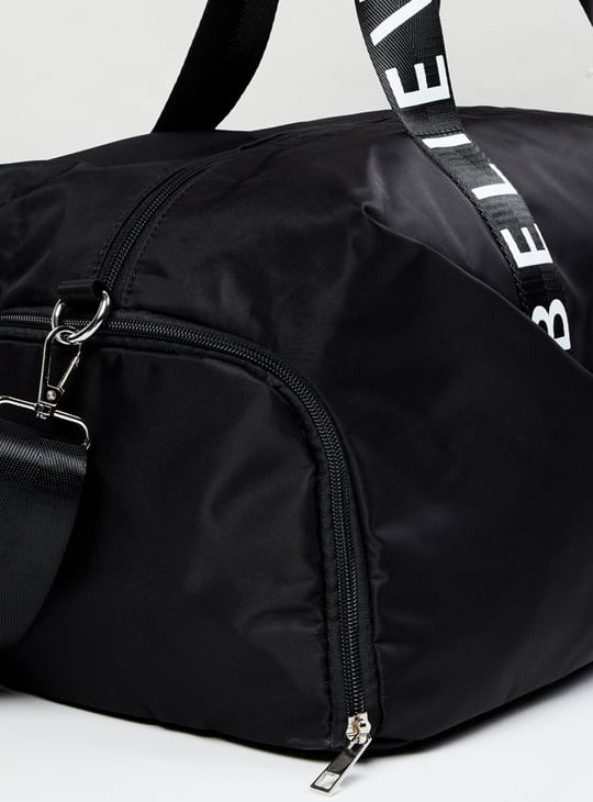 MAX Women Typographic Print Duffle Gym Bag