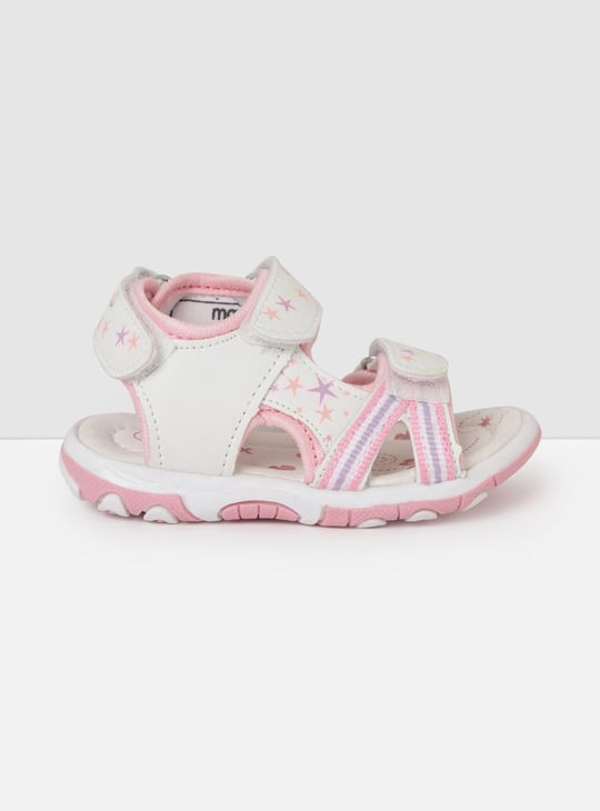 MAX Girls Printed Velcro Strap Sandals