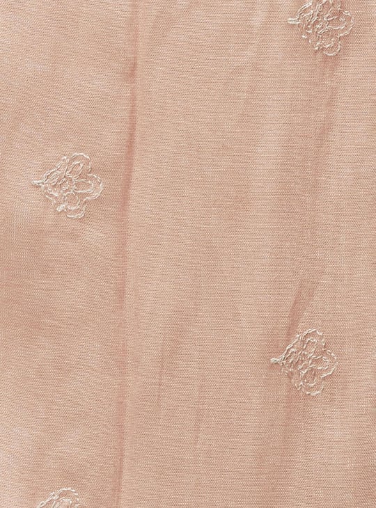 Women Embroidered Tassel Detail Scarf