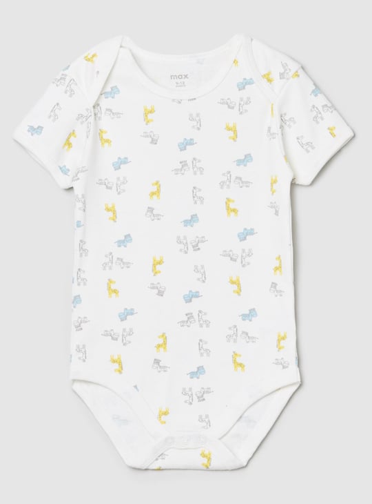 Boys Printed Anti-Bacterial Bodysuit - Pack of 2 