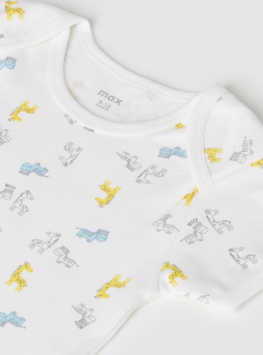 Boys Printed Anti-Bacterial Bodysuit - Pack of 2 