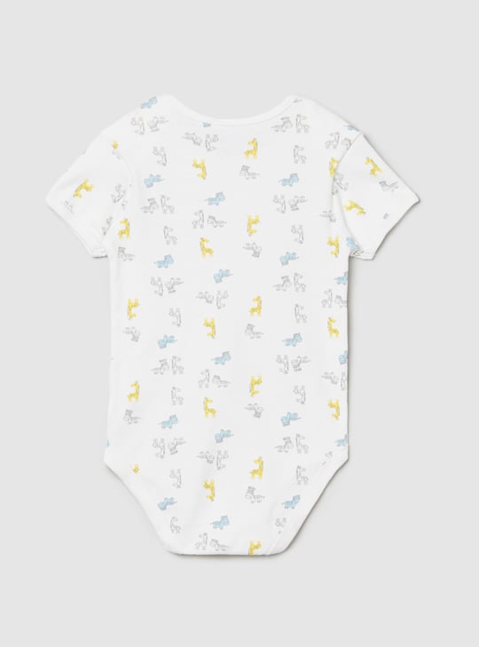 Boys Printed Anti-Bacterial Bodysuit - Pack of 2 