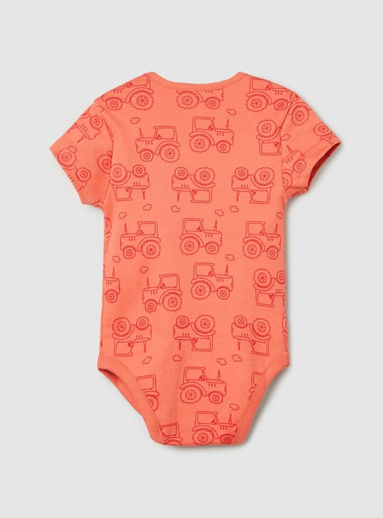 Boys Printed Ring Snap Closure Bodysuit - Pack of 4 