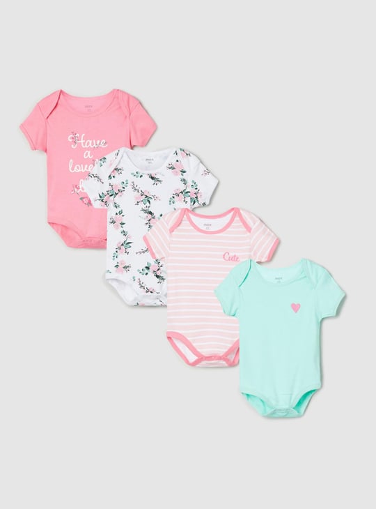 Girls Printed Bodysuit - Pack of 4