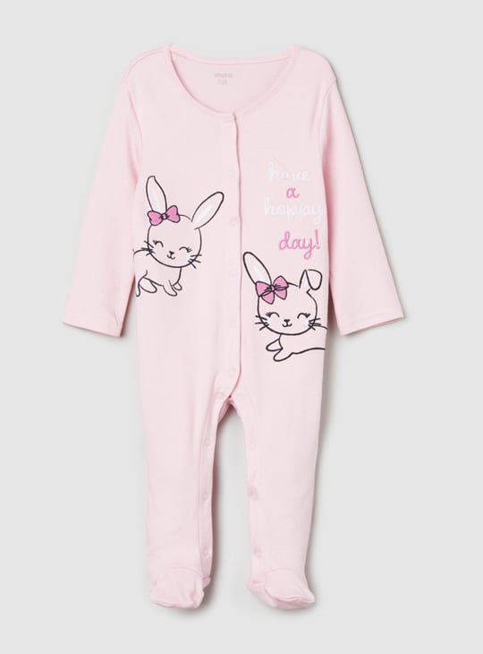 Girls Printed Anti-Bacterial Sleepsuit - Pack of 2 