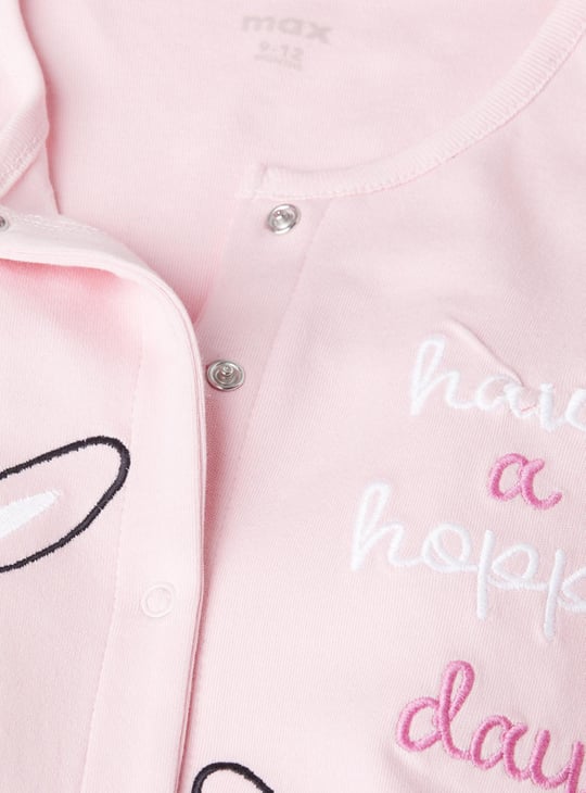 Girls Printed Anti-Bacterial Sleepsuit - Pack of 2 