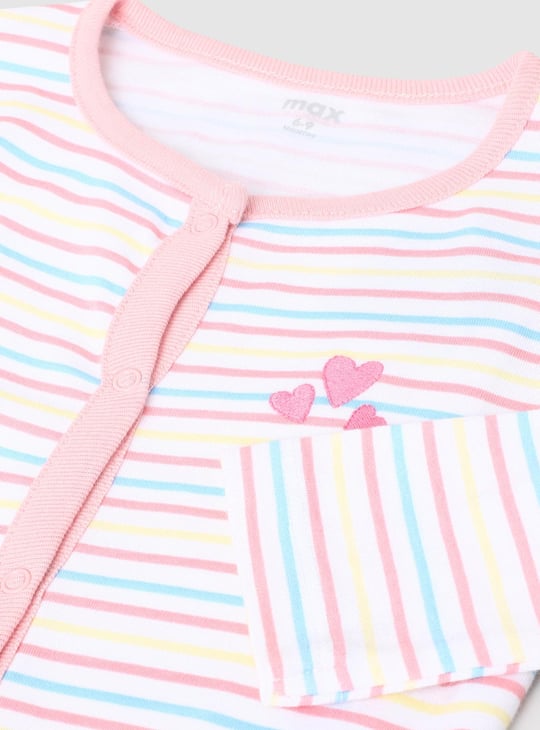 Girls Printed Anti-Bacterial Sleepsuit - Pack of 2 