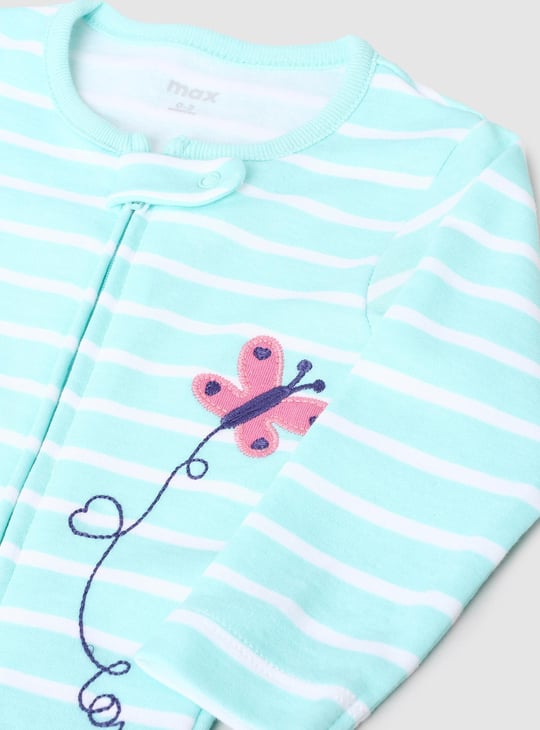 Girls Printed Anti-Bacterial Sleepsuit - Pack of 2 