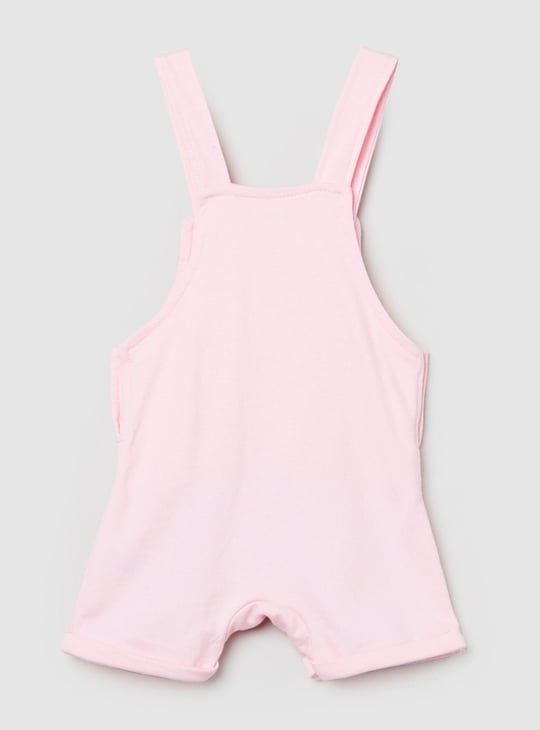 Girls Embroidered Dungaree with Printed T-shirt 