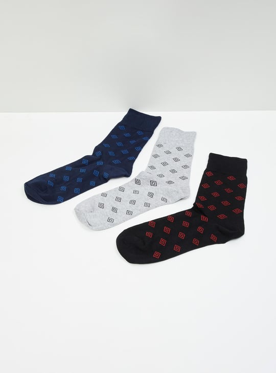Men Printed Socks - Set of 3