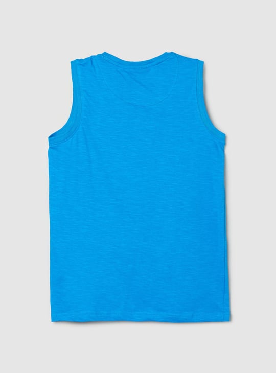 Boys Printed Crew Neck Sleeveless T-shirt 