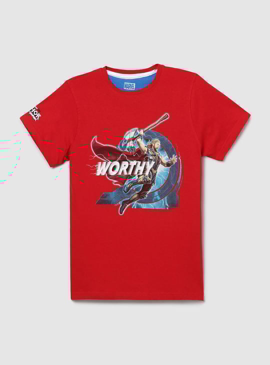 Boys Thor Printed Crew Neck T-shirt