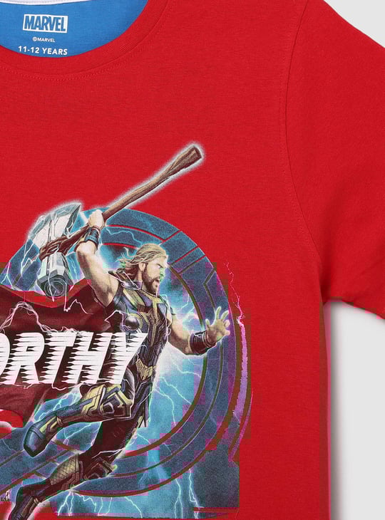Boys Thor Printed Crew Neck T-shirt