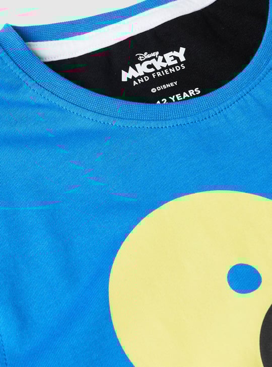 Boys Mickey Mouse Printed Crew Neck T-shirt