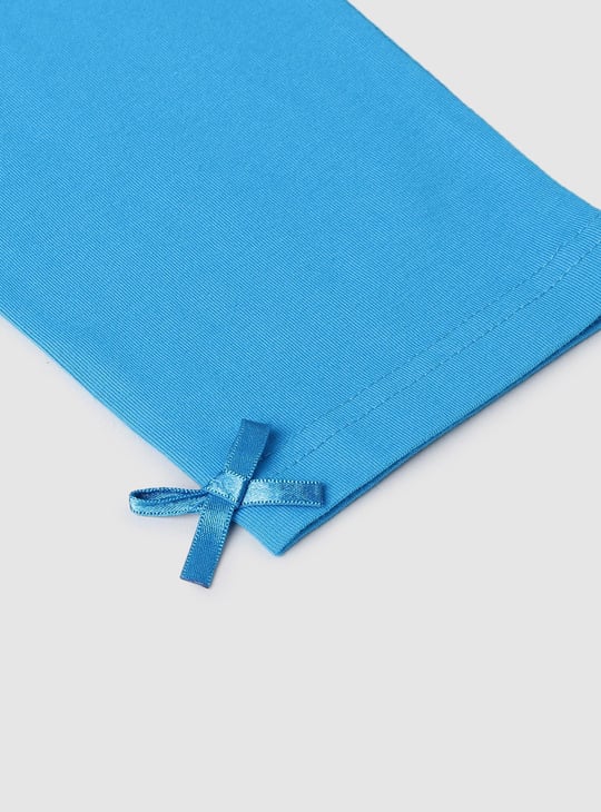 Girls Solid Elasticated Leggings 