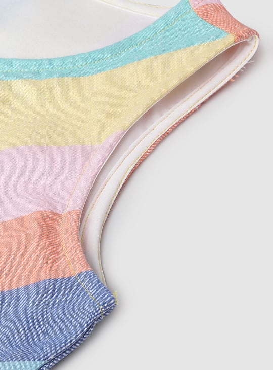 MAX Girls Colourblocked Sleeveless A-line Dress