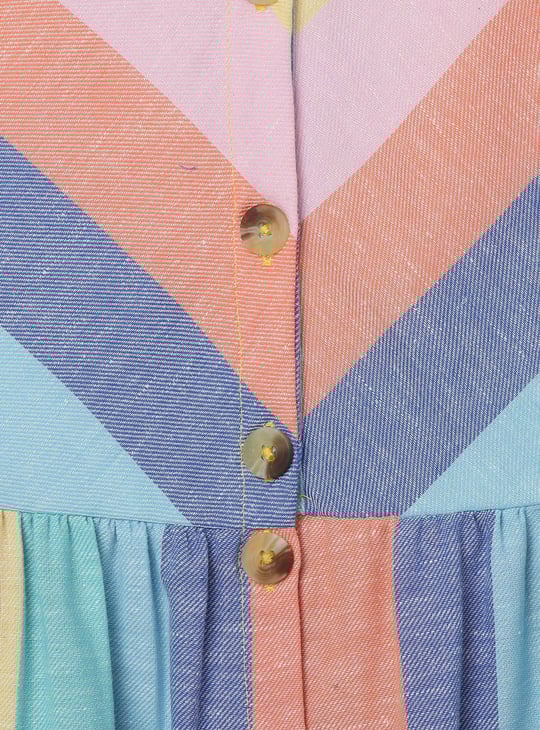 MAX Girls Colourblocked Sleeveless A-line Dress