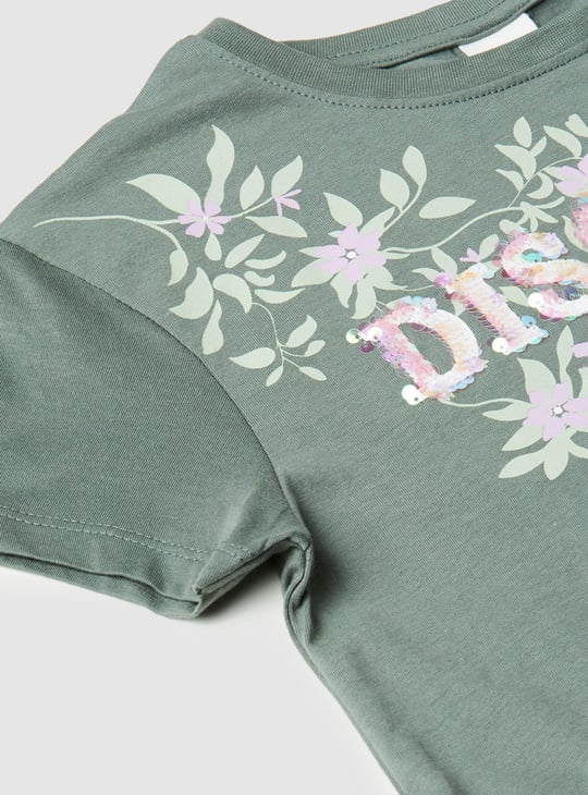 Girls Embellished Round Neck A-Line Tunic 