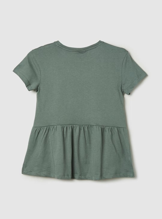 Girls Embellished Round Neck A-Line Tunic 