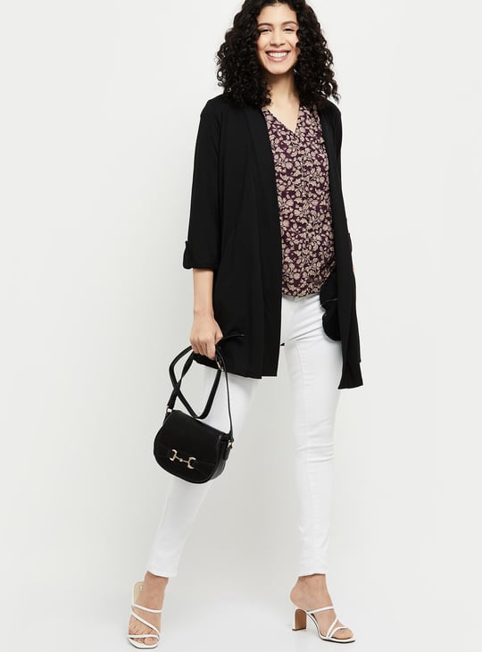 MAX Women Solid Front-Open Shrug