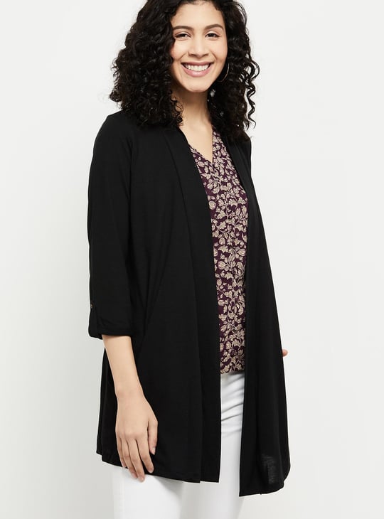 MAX Women Solid Front-Open Shrug