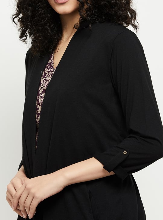 MAX Women Solid Front-Open Shrug
